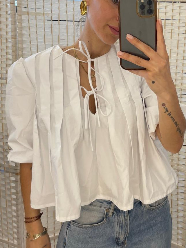 Camicia bianca manica corta