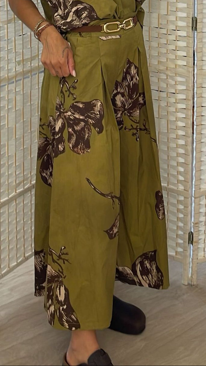 Pantalone fantasia verde
