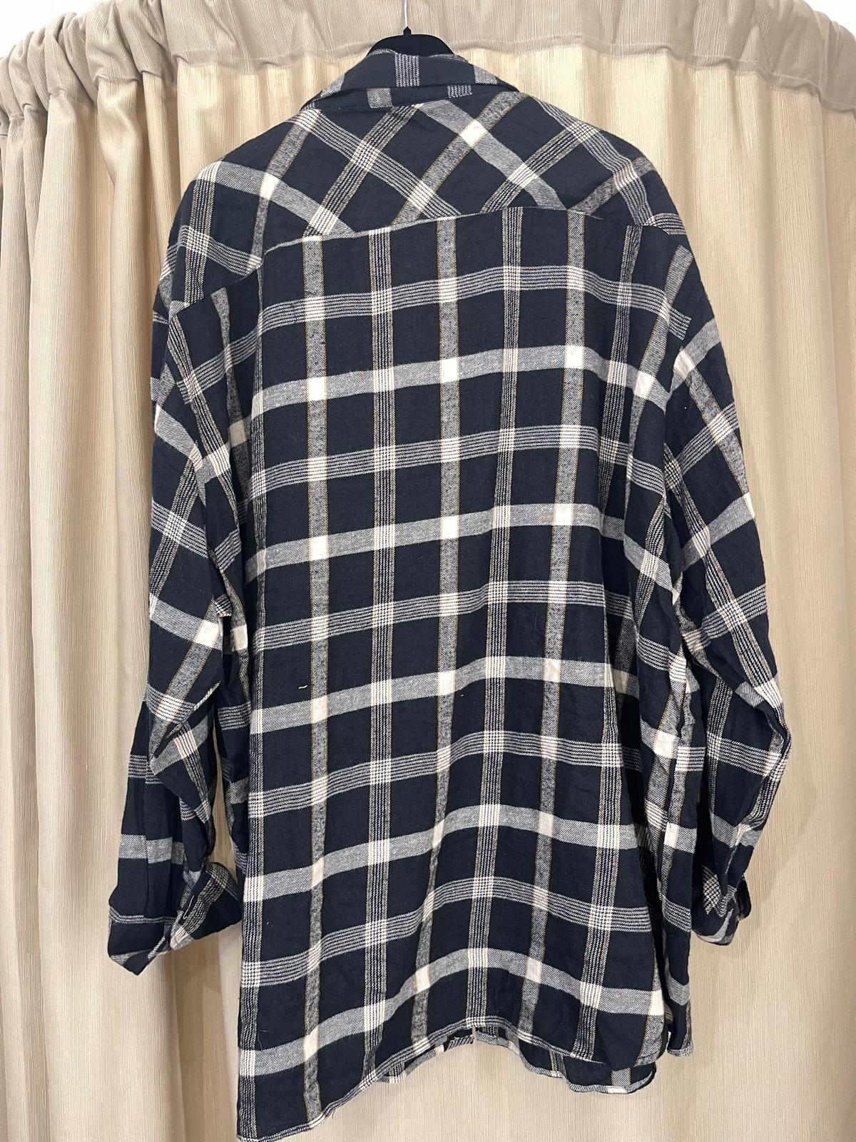 Camicia quadri nera Over Linea Vintage