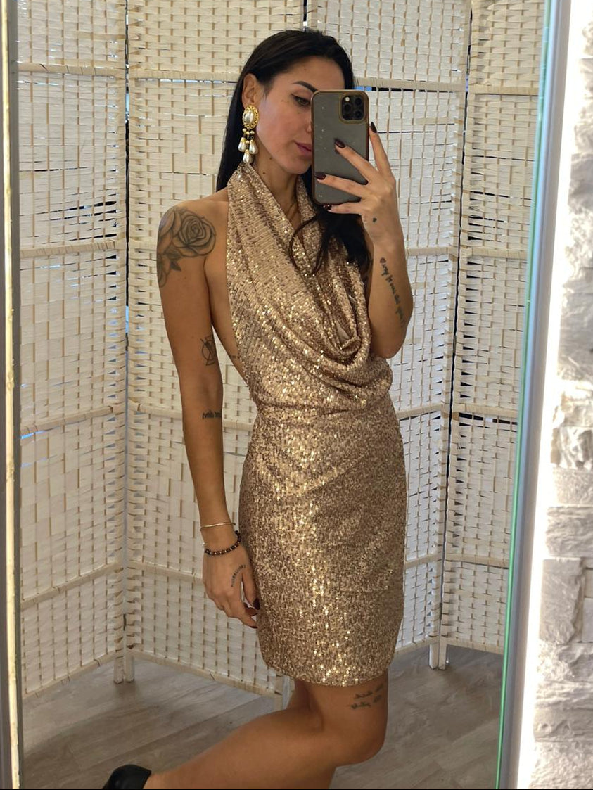 Abito paillettes oro