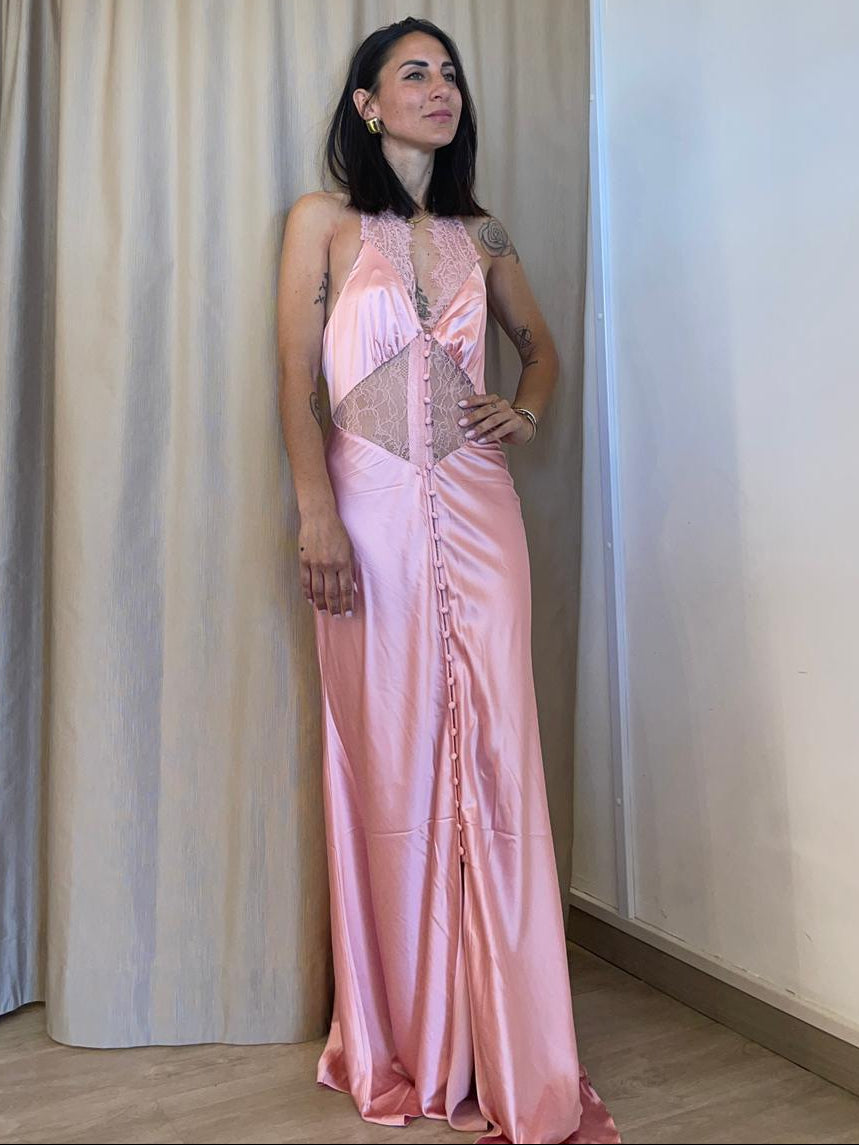 Abito raso rosa True Decadence