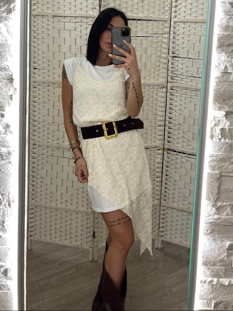 Abito maglia bianco Kiki Six