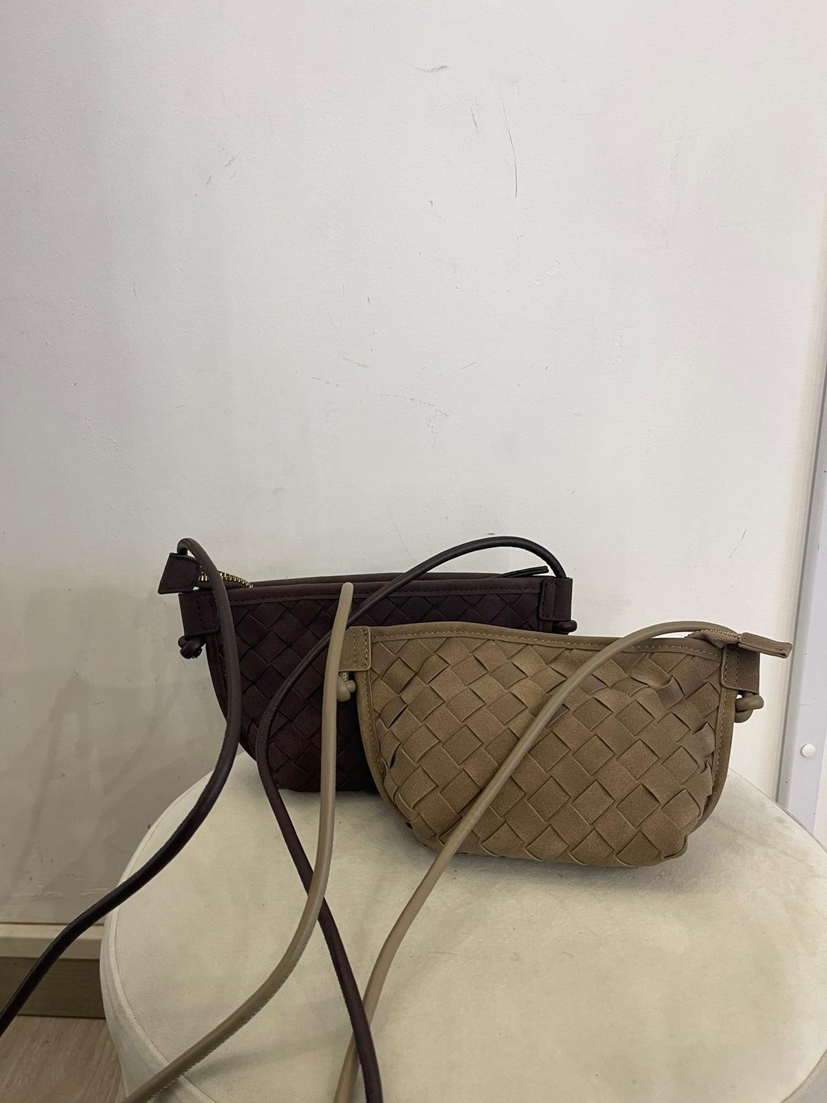 Borsette pelle effetto "Bottega Veneta"