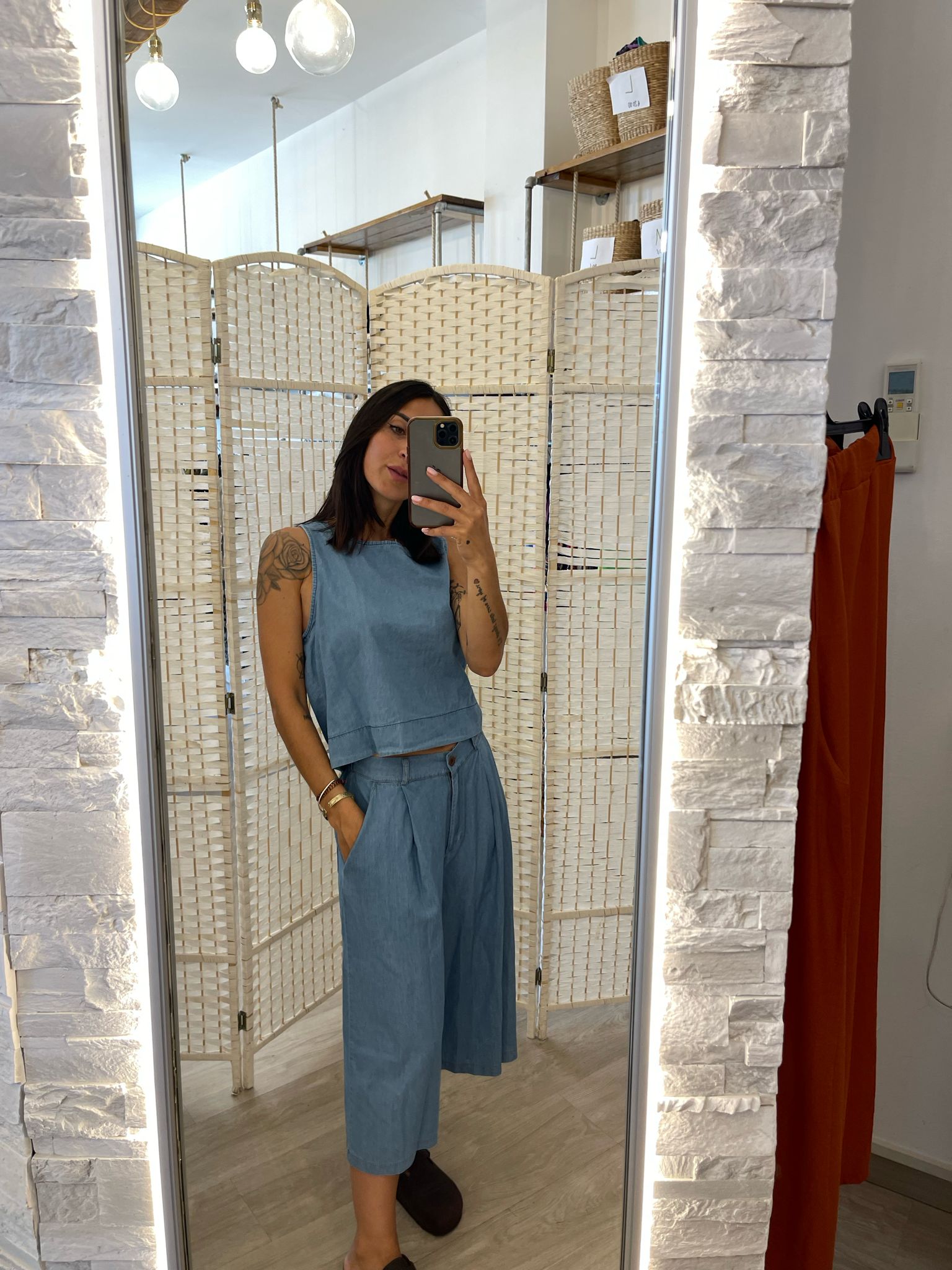 Bermuda in chambray celeste Kikisix