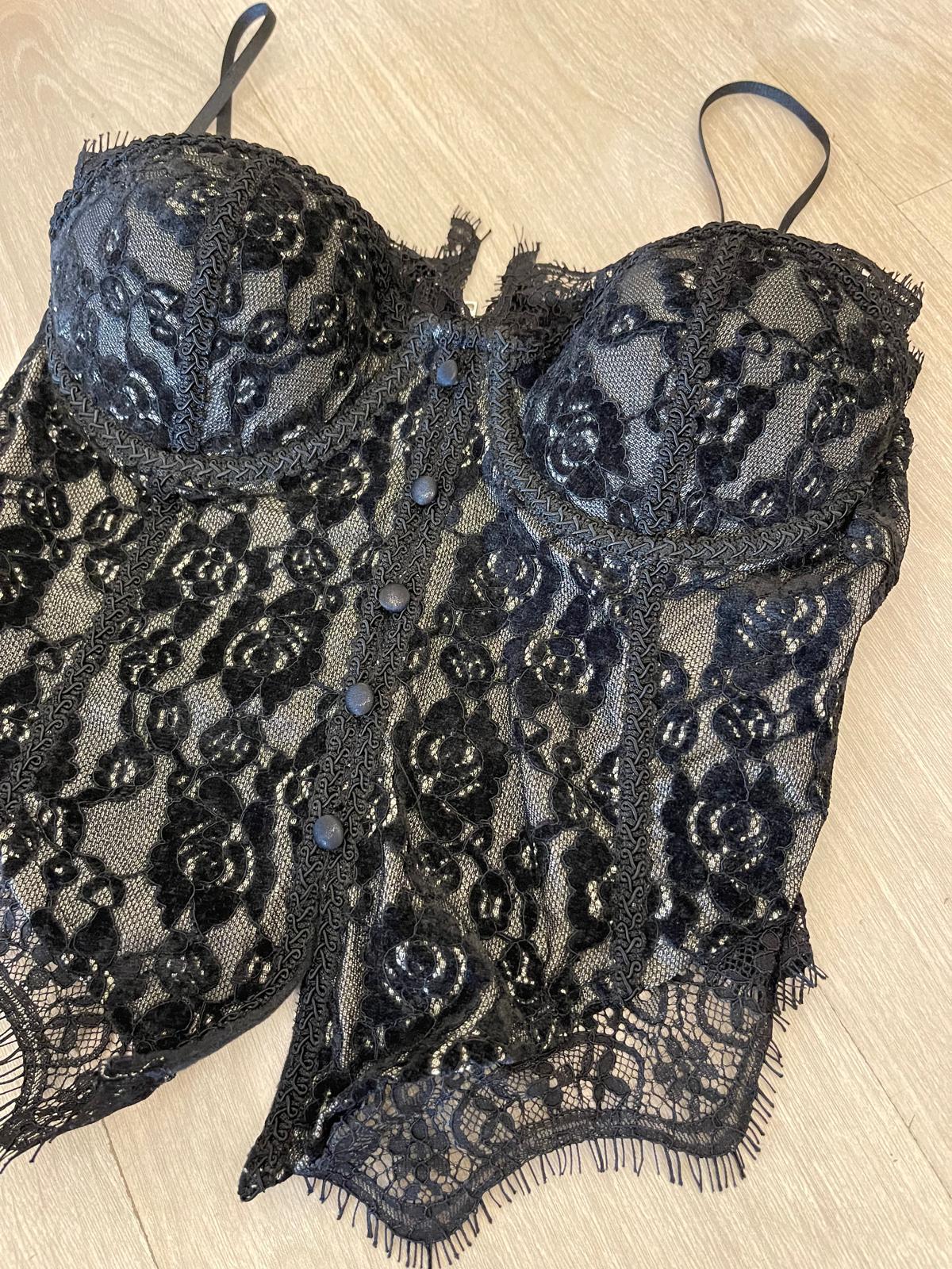 Bustino pizzo nero