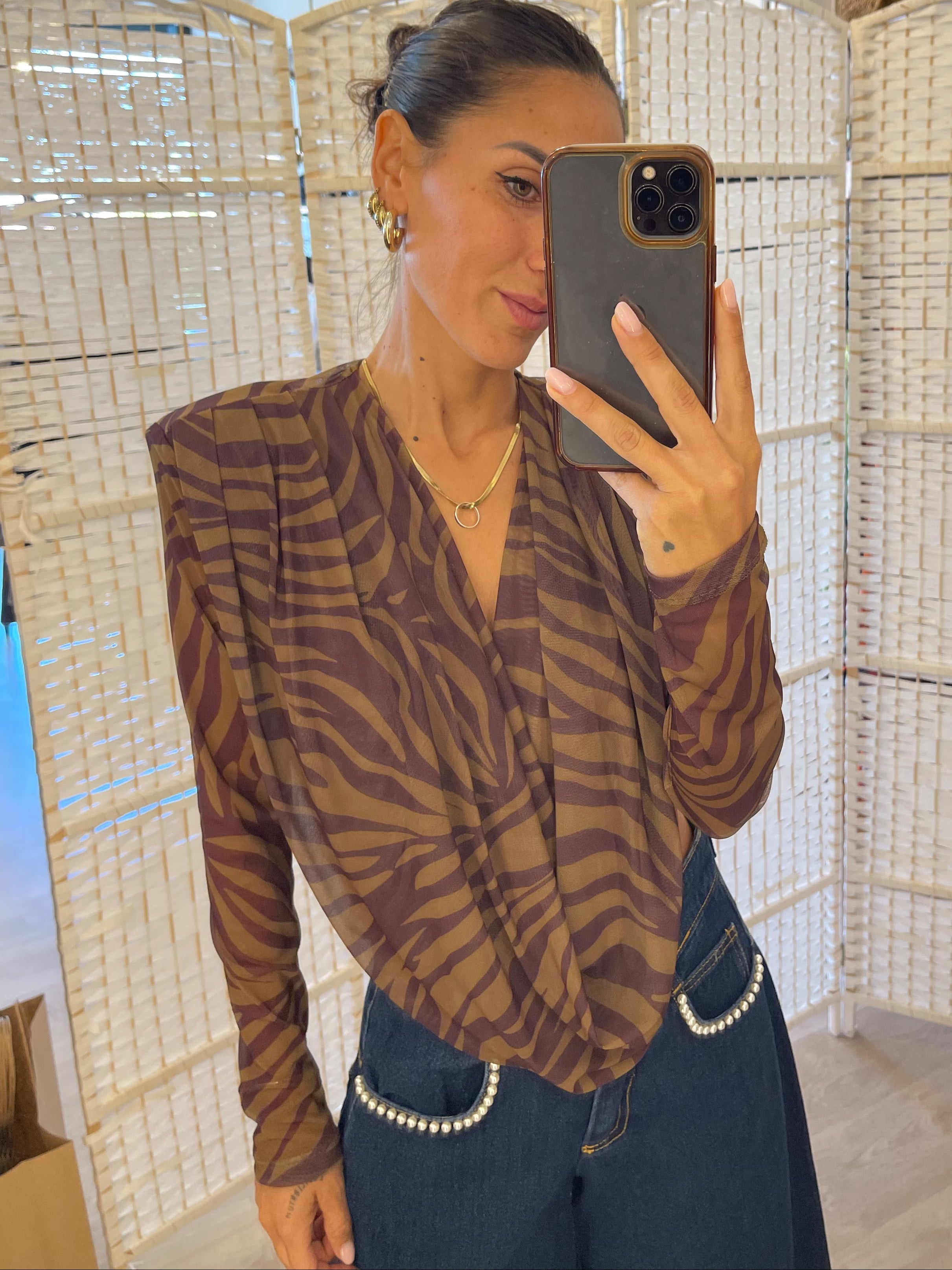 Blusa zebrata Amiuni