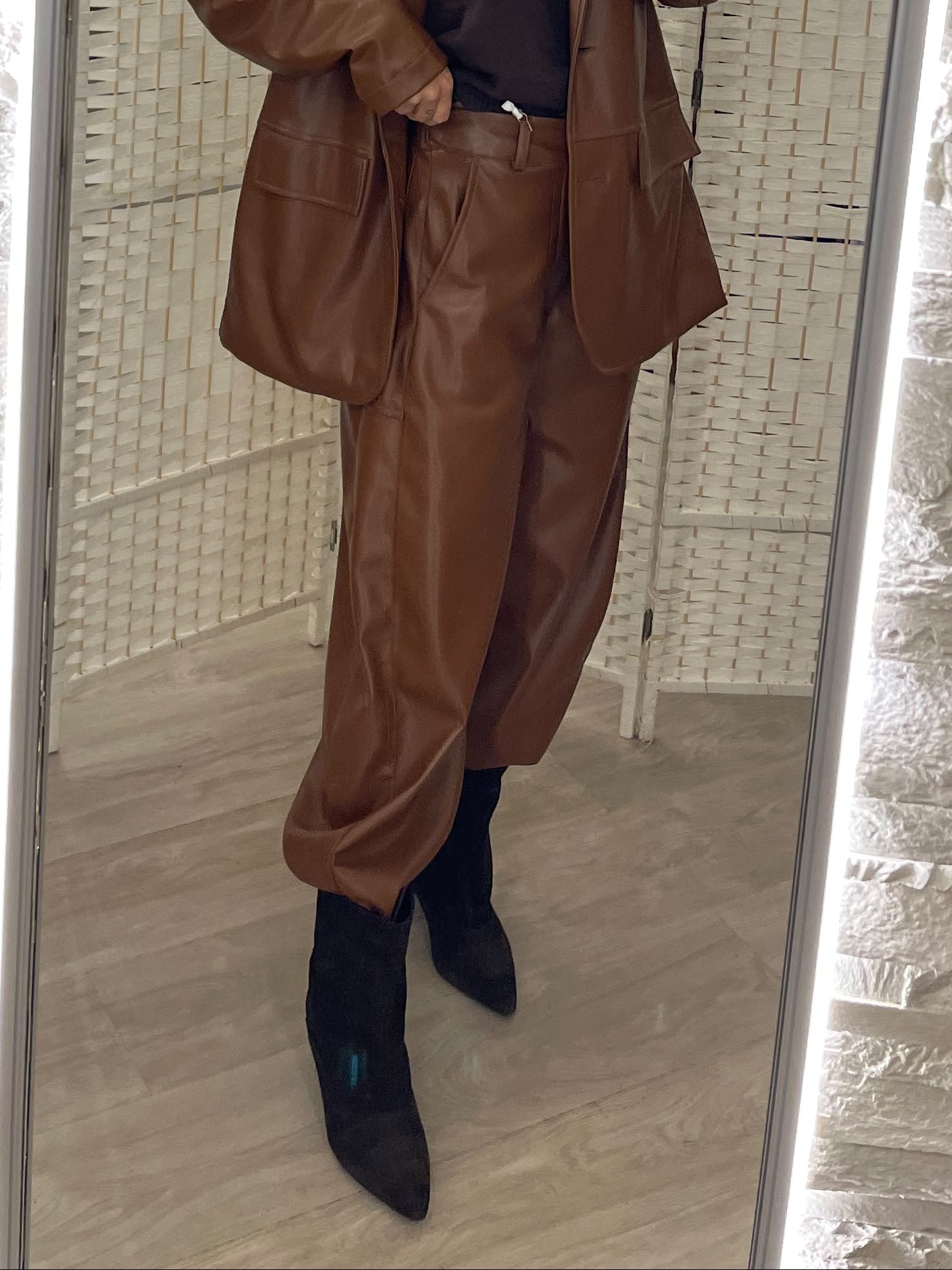 Pantalone baloon cuoio Kikisix