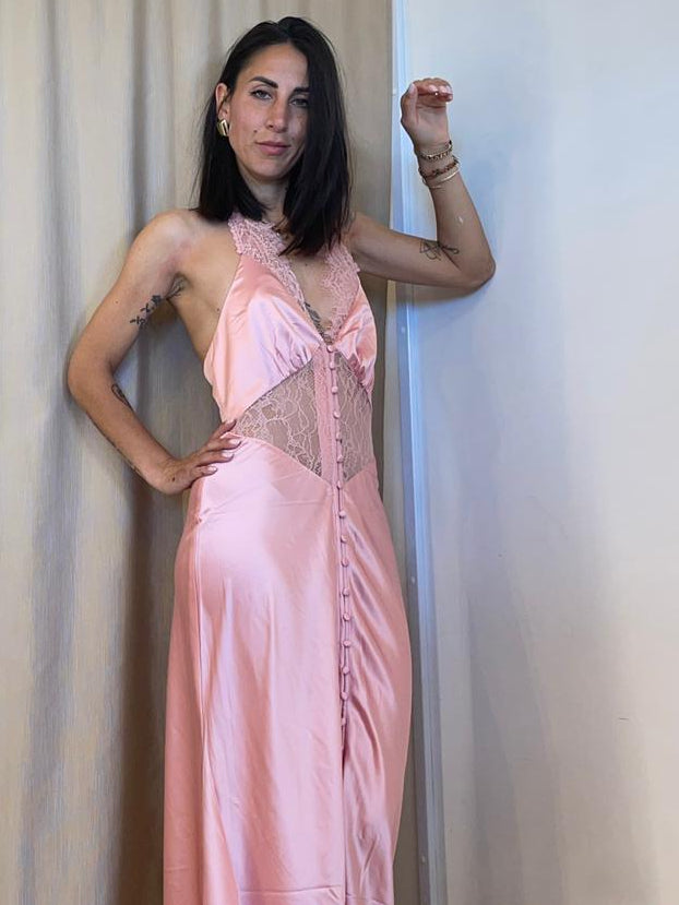 Abito raso rosa True Decadence