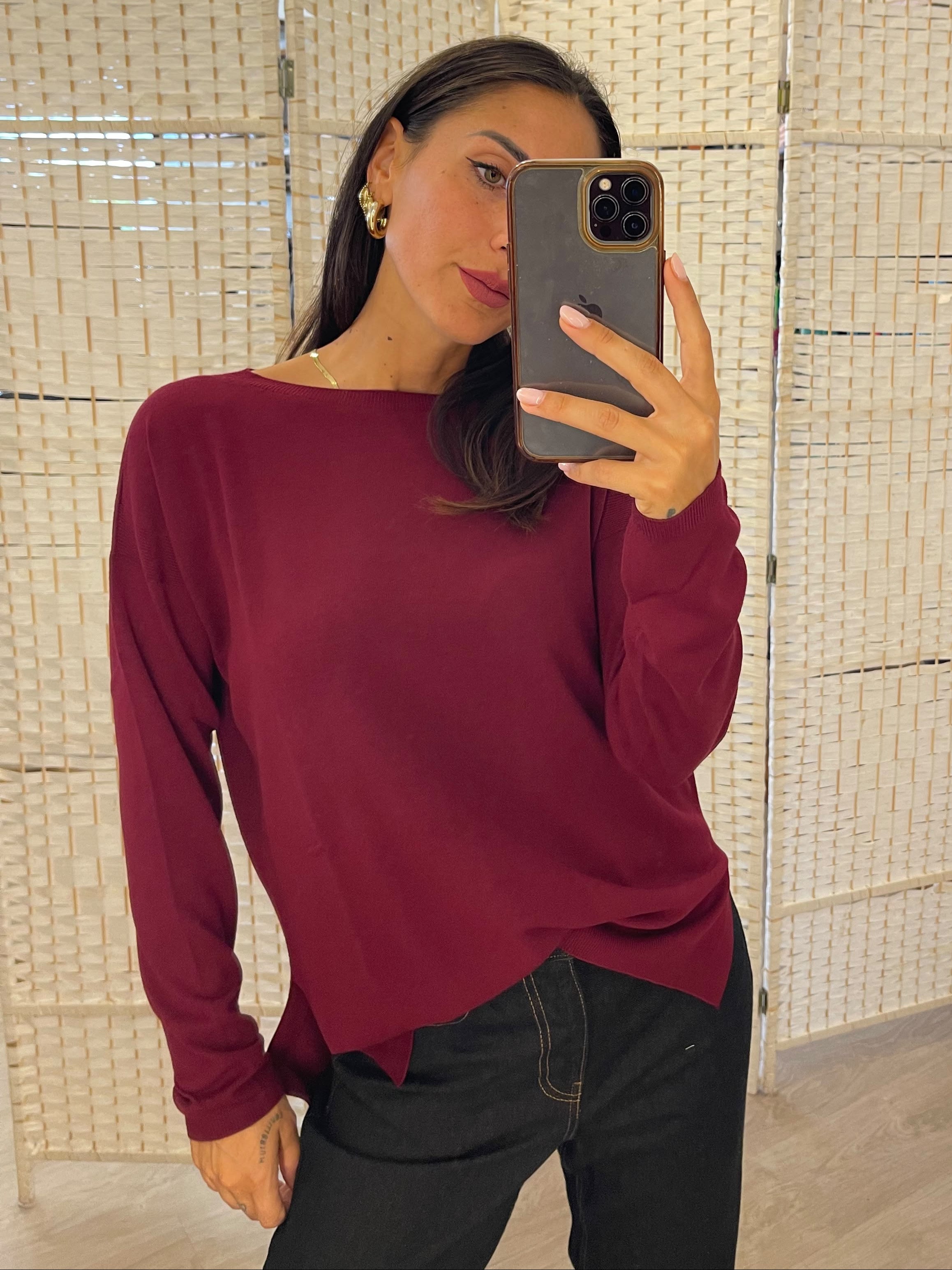 Maglia Kontatto bordeaux o panna o nera o moro