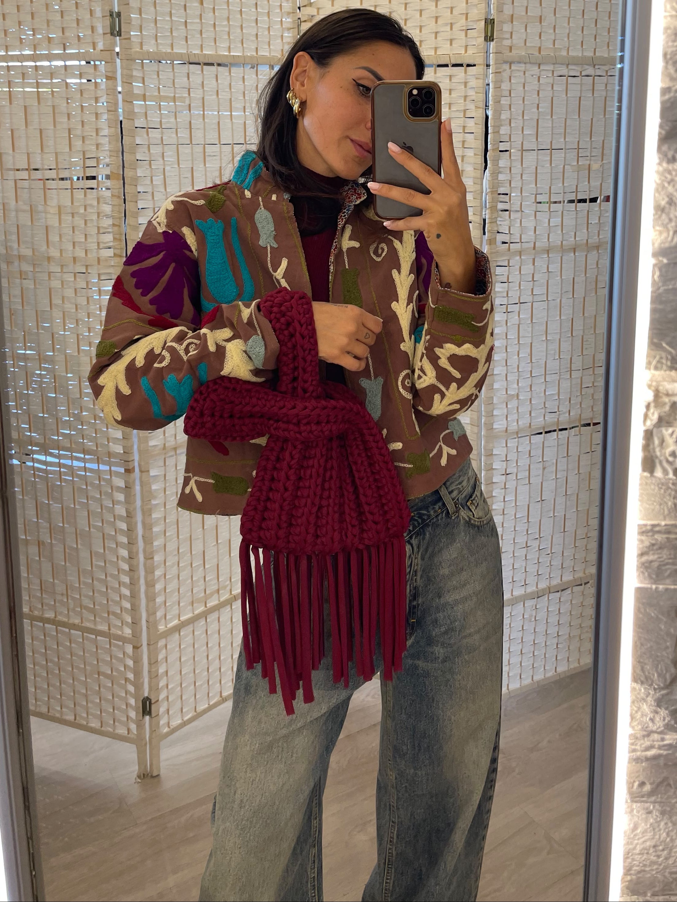 Borsa fatta a mano bordeaux