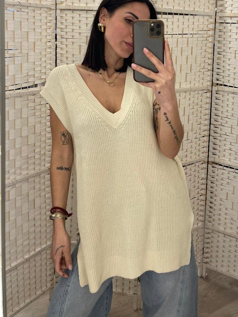 Gilet ecrù Kontatto