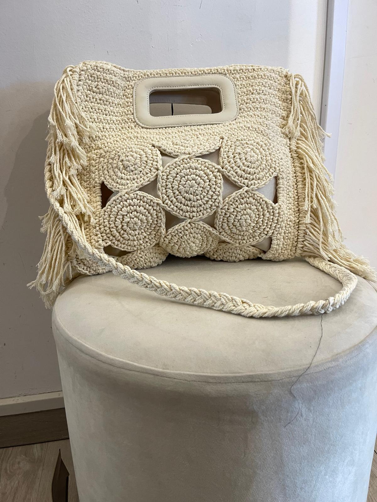 Borsa crochet con frange burro Namastè