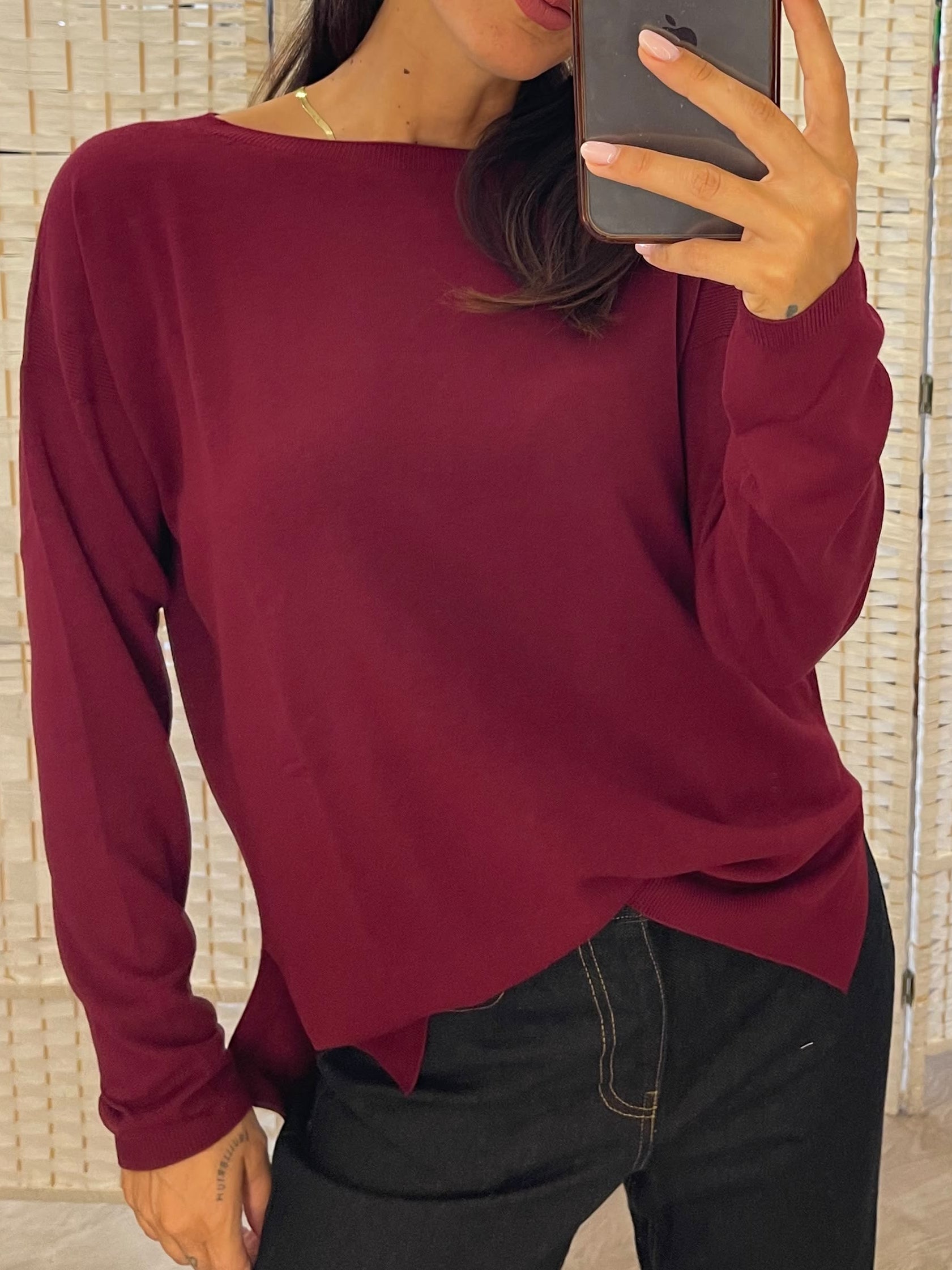 Maglia Kontatto bordeaux o panna o nera o moro