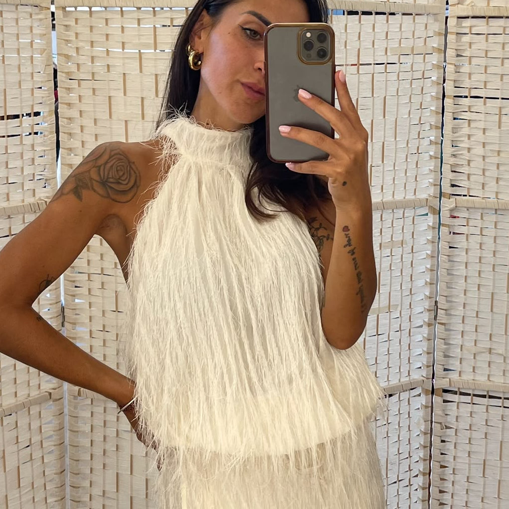 Top crop Lumina bianco o nero