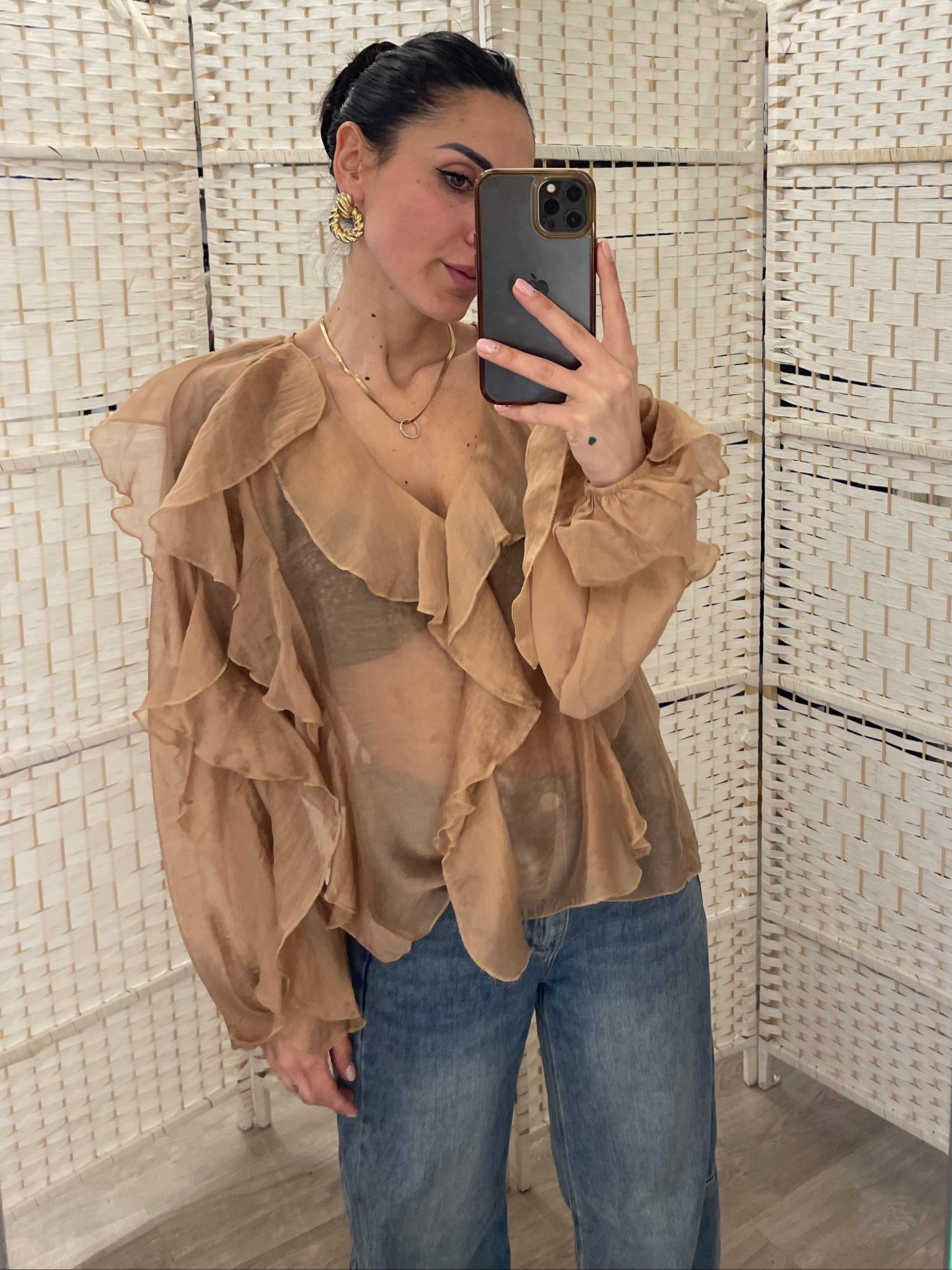 Blusa cammello frappe Kikisix