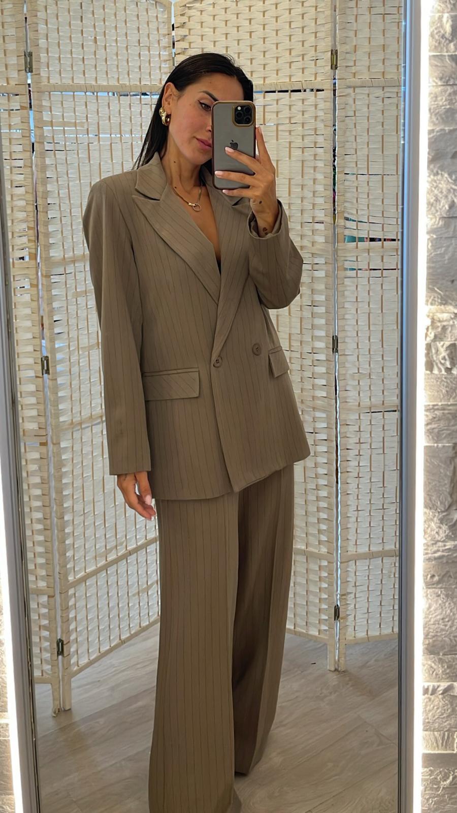 Completo pantalone + giacca gessato Indomina