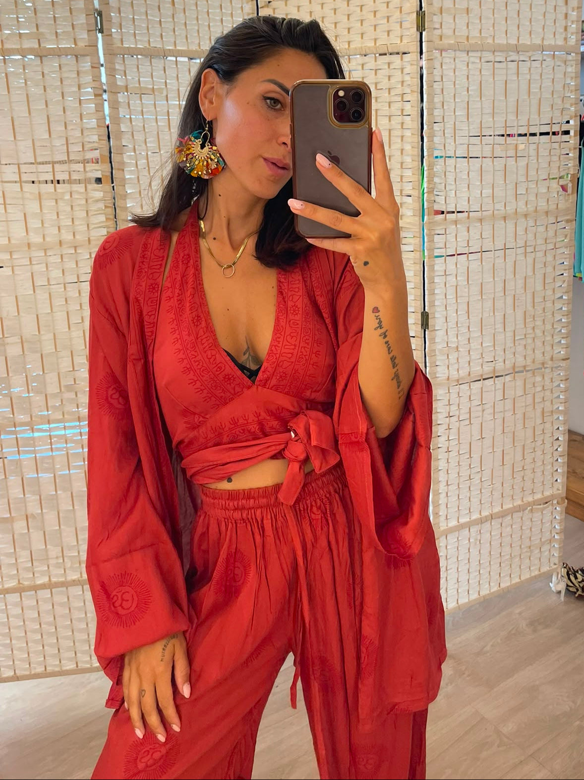 Completo top + pantalone + kimono