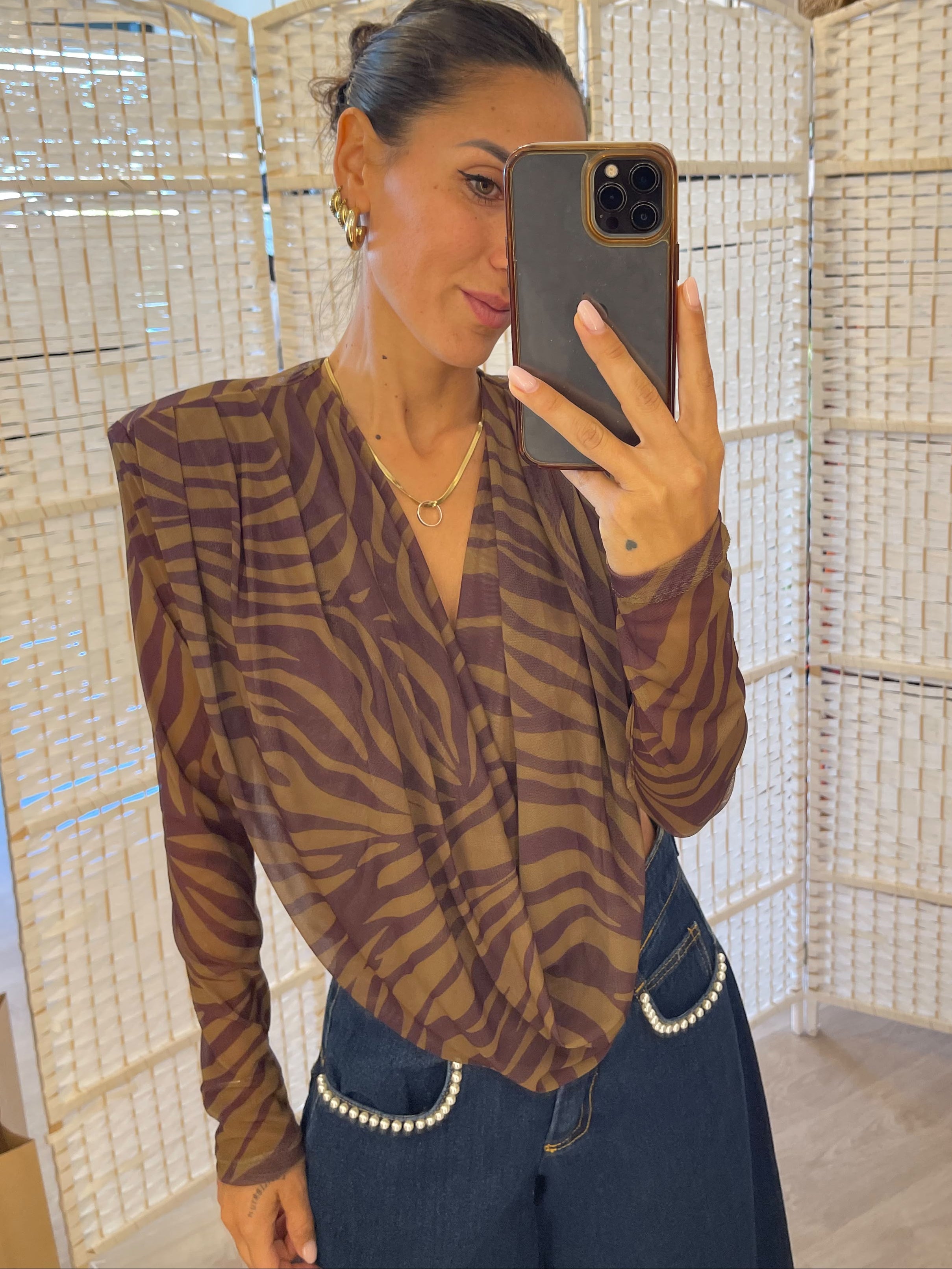 Blusa zebrata Amiuni
