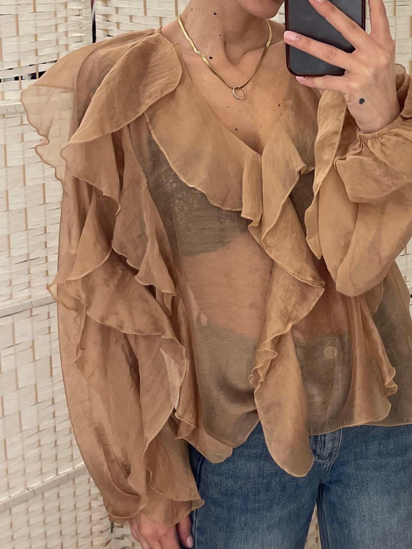 Blusa cammello frappe Kikisix