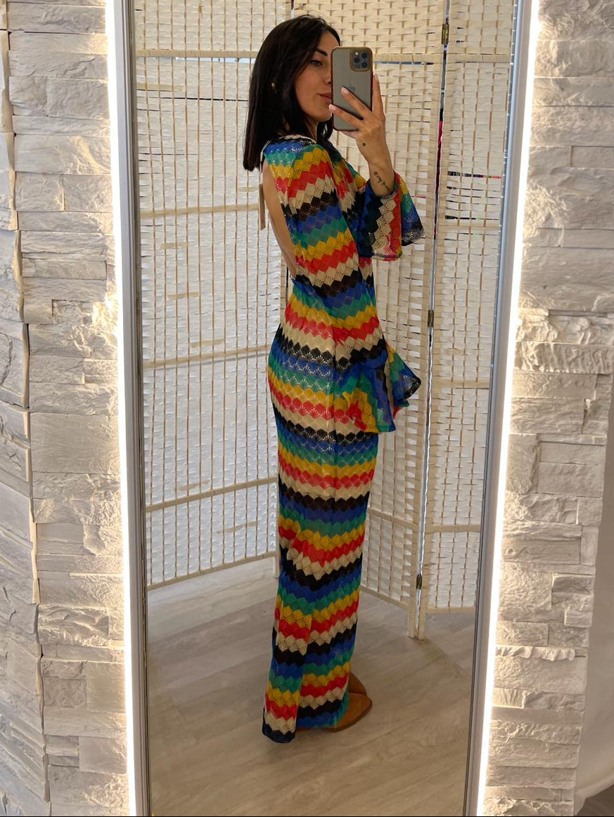 Abito crochet colorato