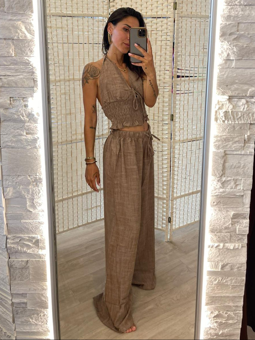 Pantalone misto lino Glamorous