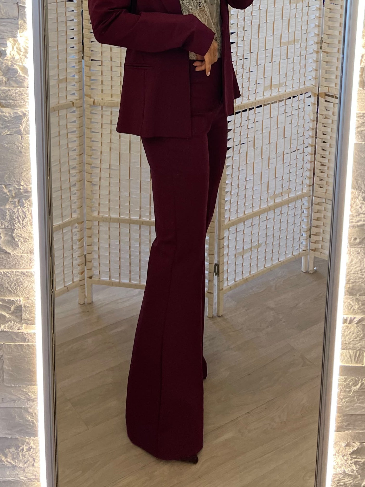 Pantalone punto milano bordeaux Indomina