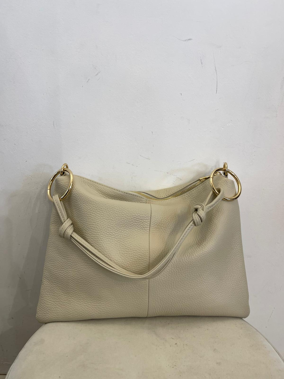 Borsa pelle marrone - sabbia - nera