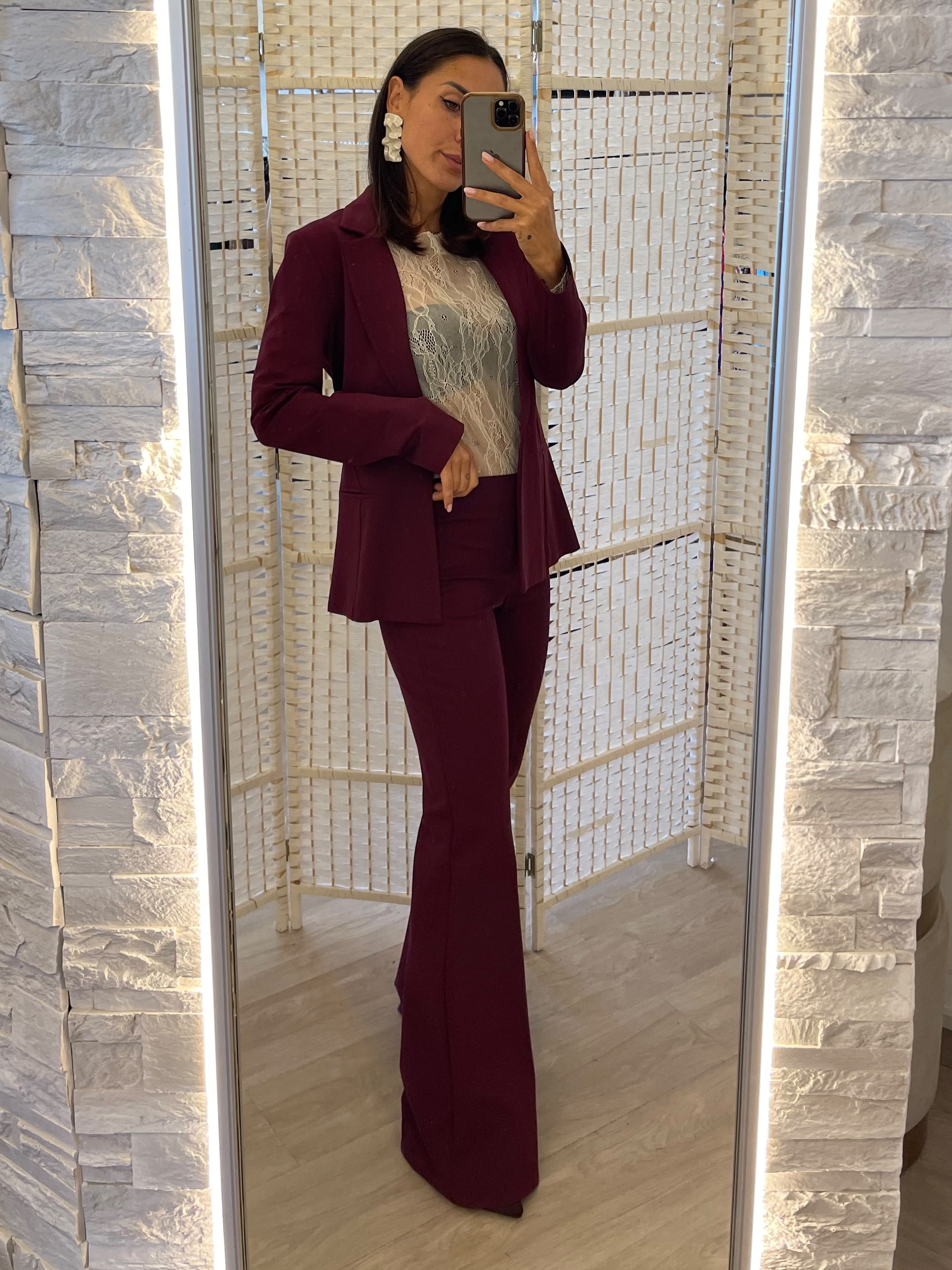 Giacca punto milano bordeaux Indomina