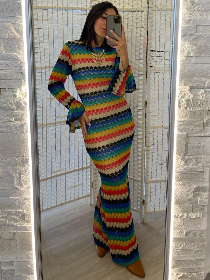Abito crochet colorato