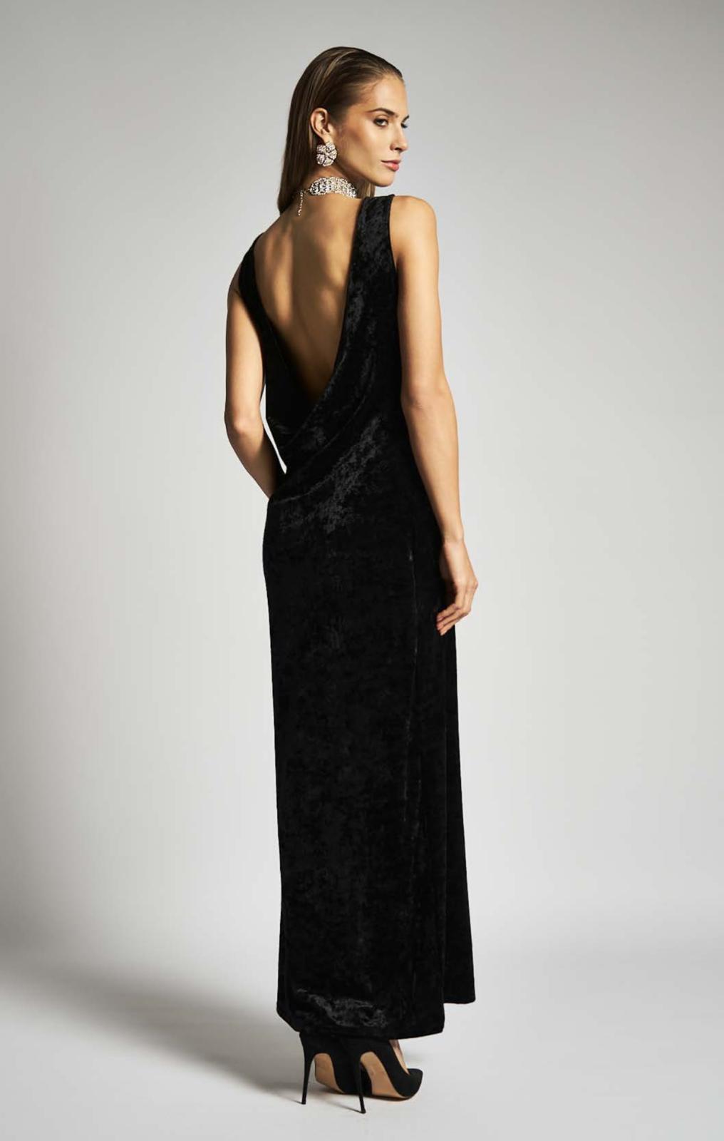 Abito lungo velluto nero D'L