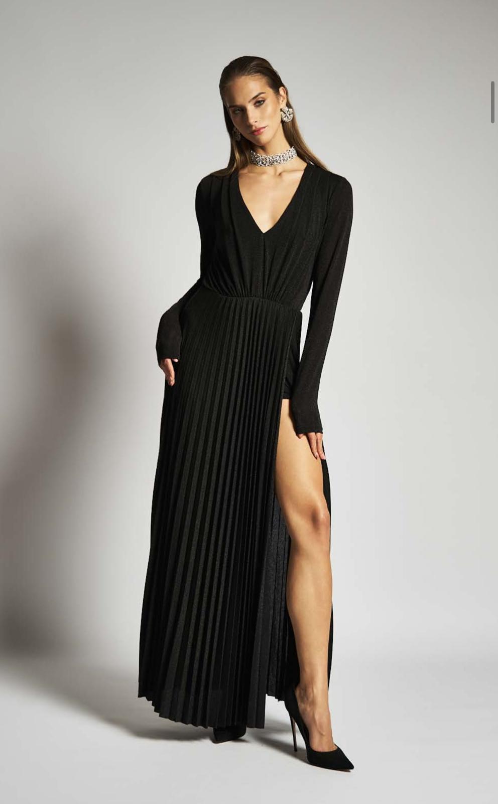 Abito  lungo velluto nero D'L