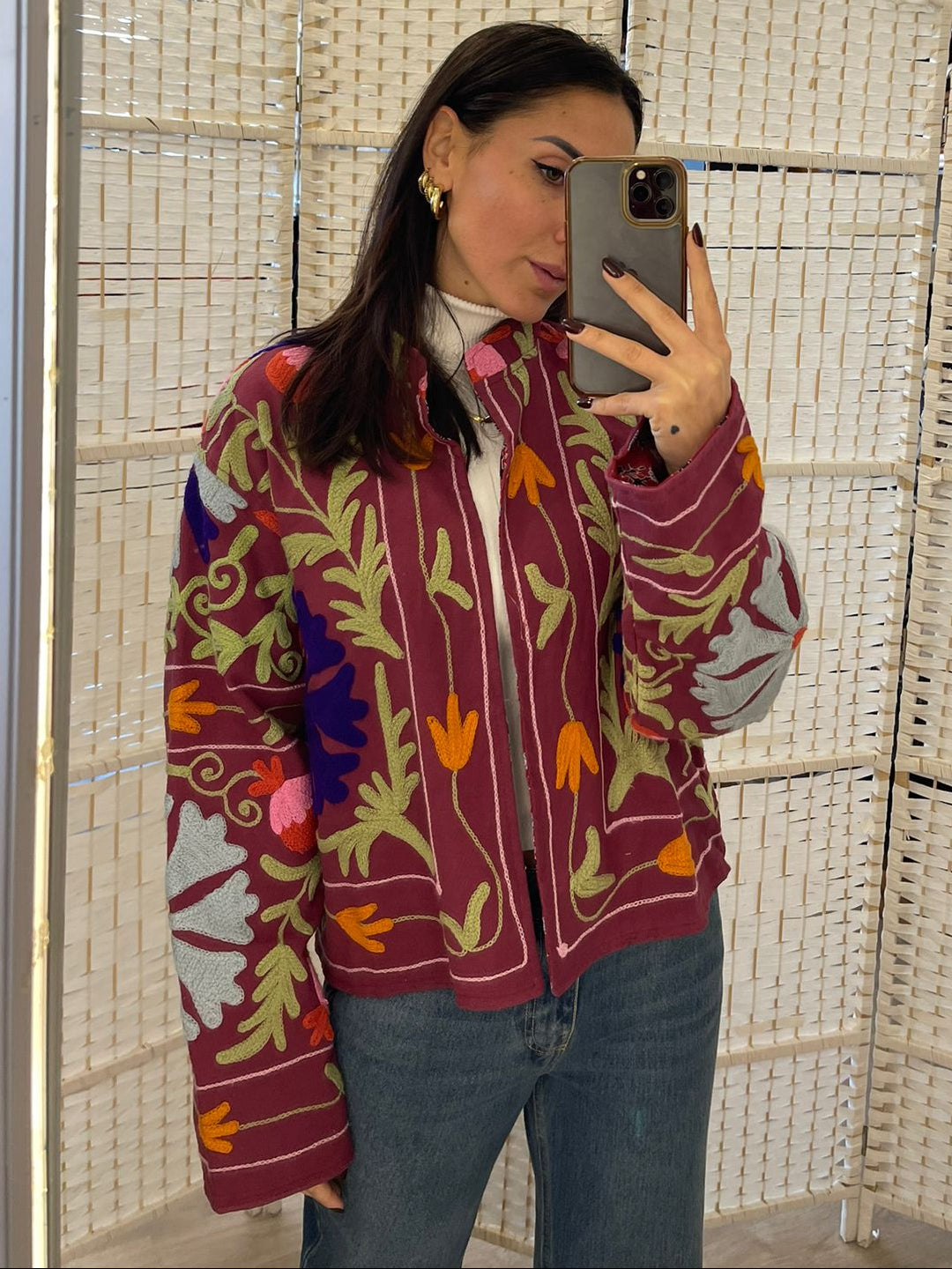 Giacca colorata bordeaux