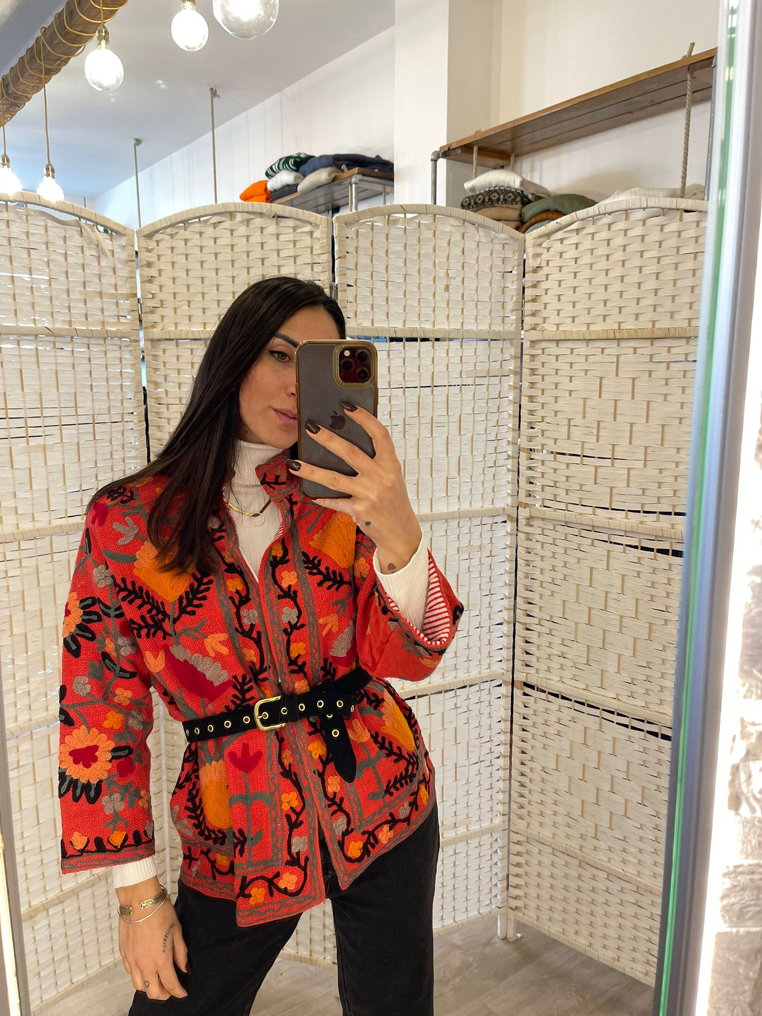 Giacca colorata arancio