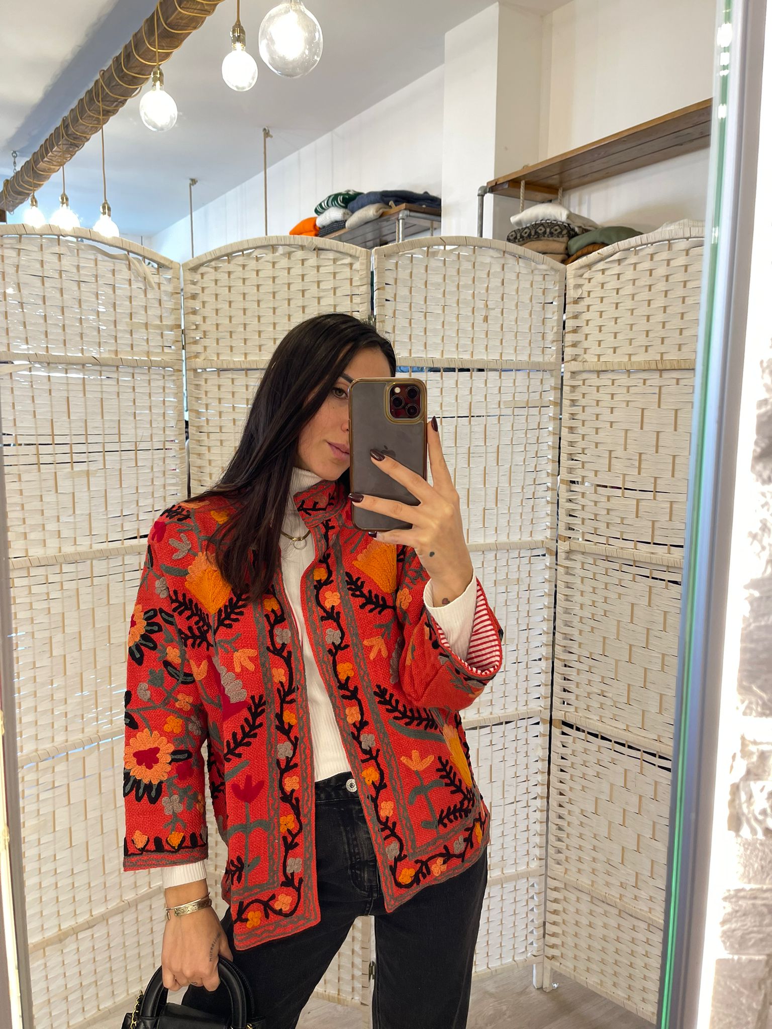 Giacca colorata arancio