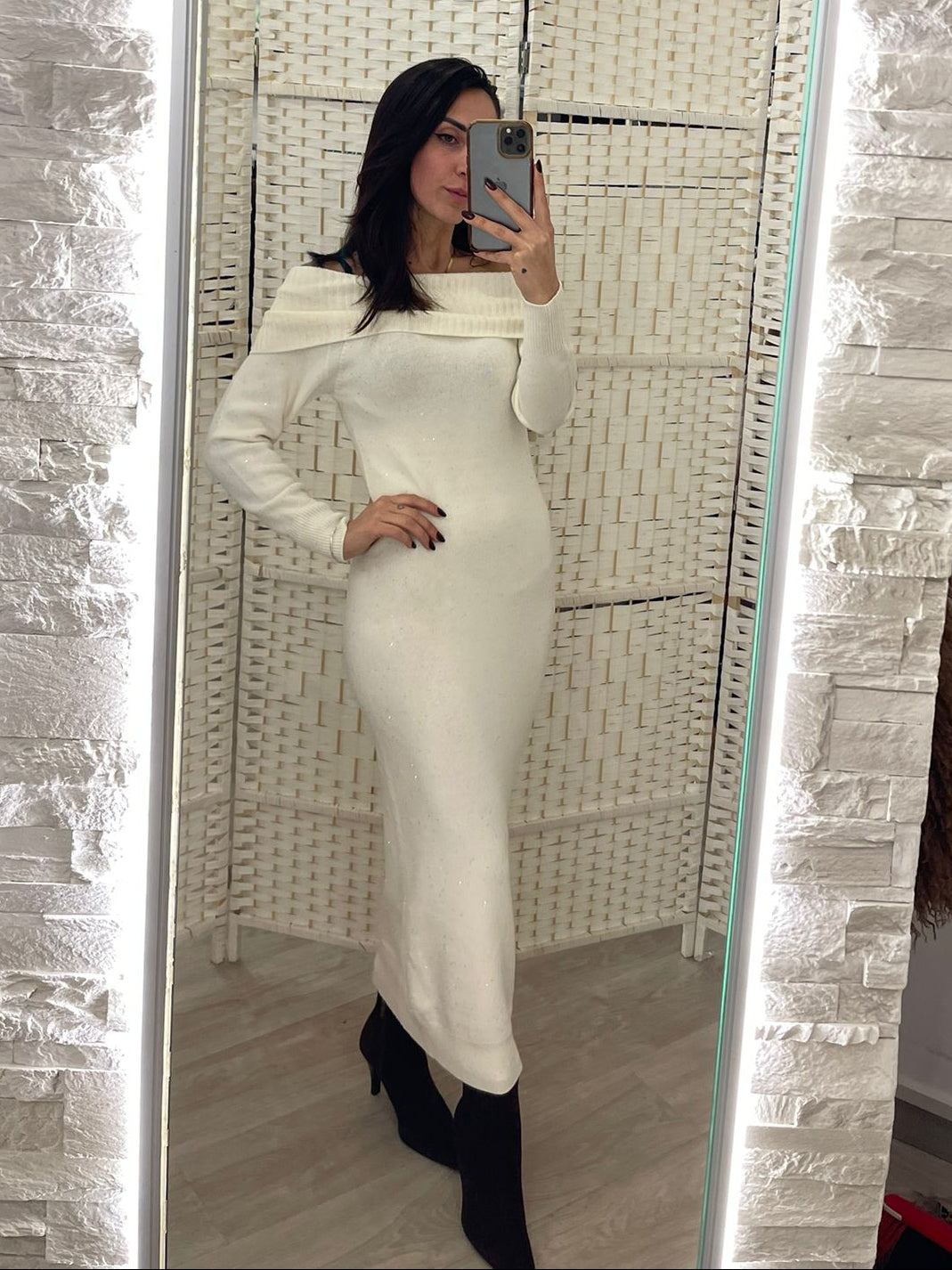 Abito bianco - paillettes Kontatto