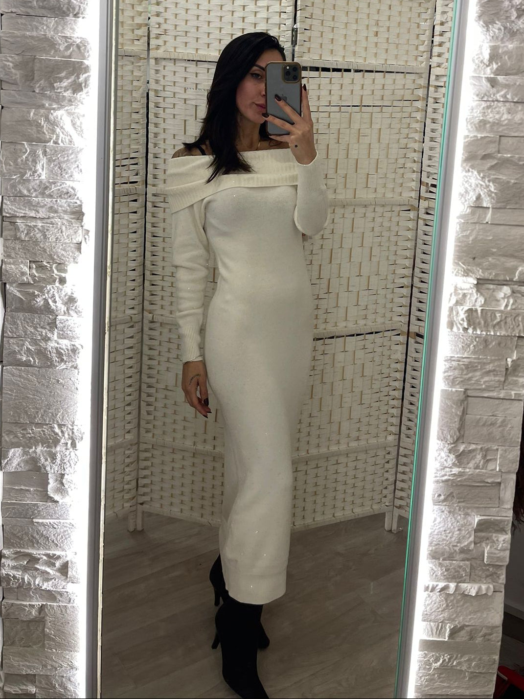 Abito bianco - paillettes Kontatto