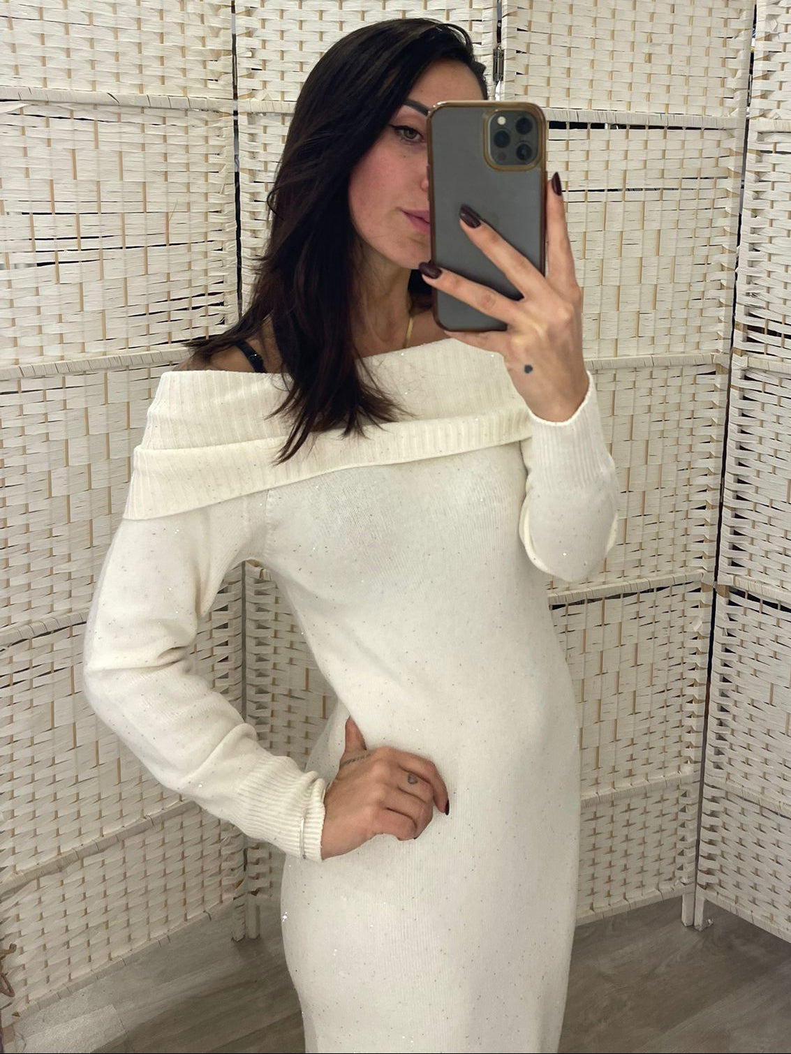 Abito bianco - paillettes Kontatto