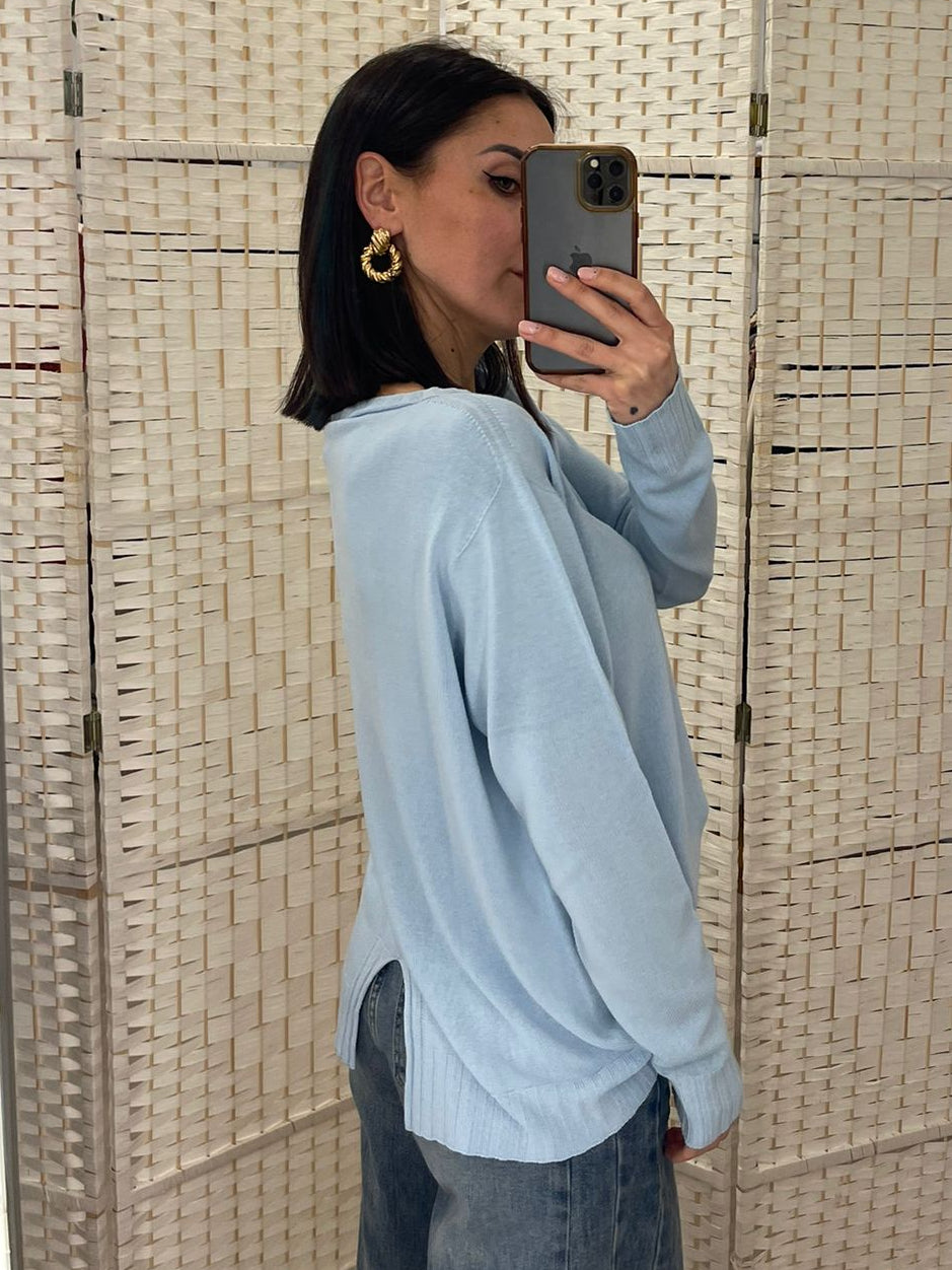Maglia viscosa azzurra Kontatto