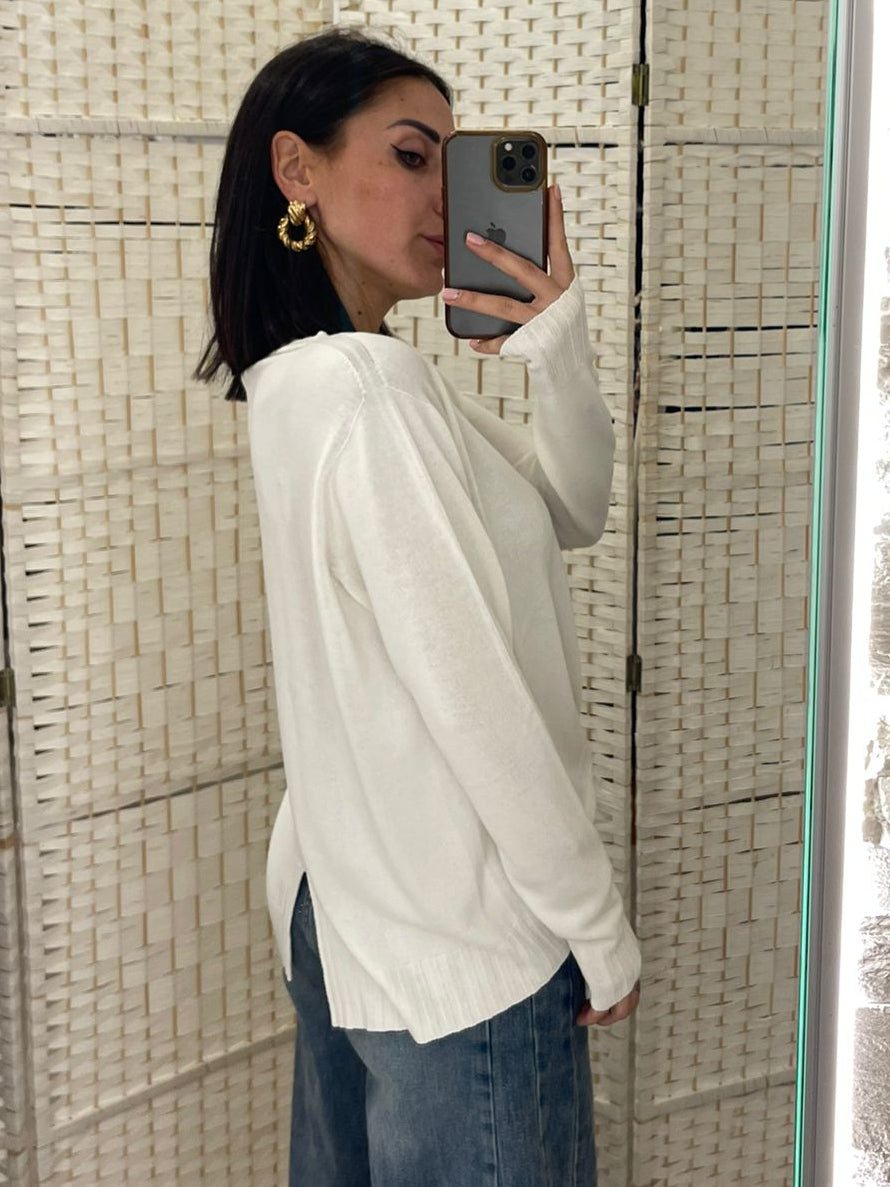 Maglia viscosa bianca Kontatto