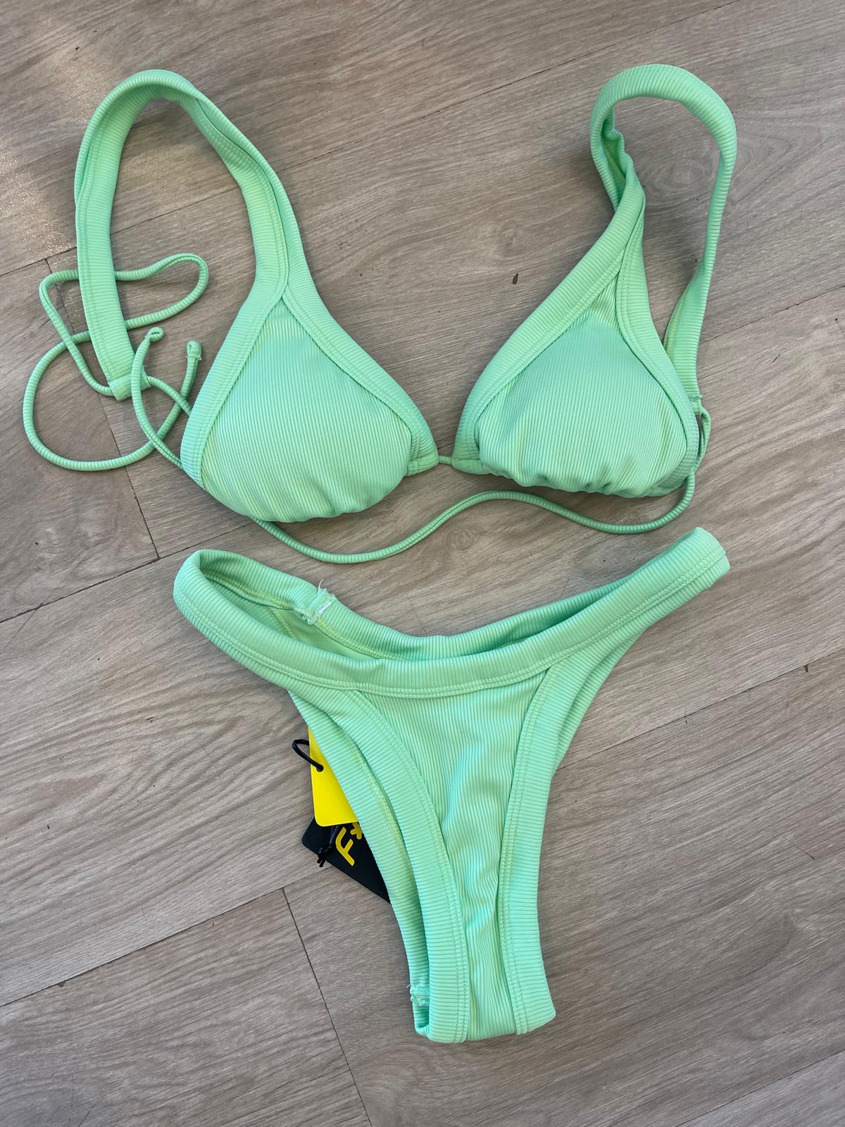 Bikini triangolo alto verde acqua F**K