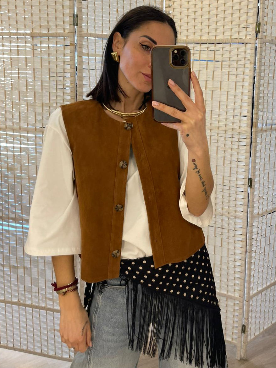 Gilet camoscio